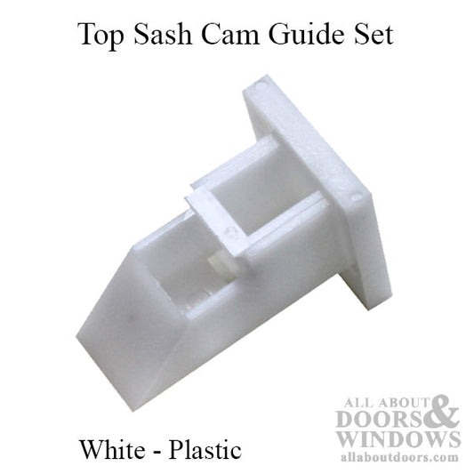 Top Sash Cam Guide Set, Left and Right, Plastic  - White