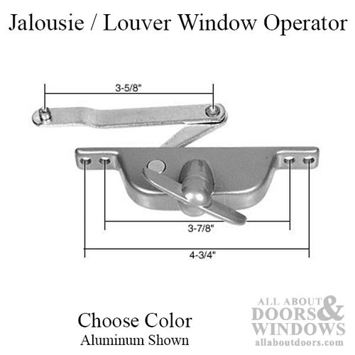 Jalousie / Louver Window Operator, 3-5/8 Inch Offset Link, Daryl Windows - Choose Color - Jalousie / Louver Window Operator, 3-5/8 Inch Offset Link, Daryl Windows - Choose Color