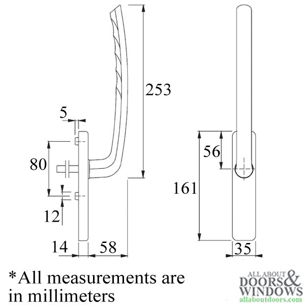 Tokyo Handle and Finger Grip for Lift and Slide Door System - Pure White - Tokyo Handle and Finger Grip for Lift and Slide Door System - Pure White