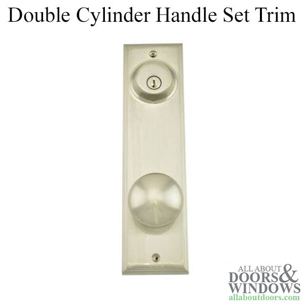 Weslock Impresa Woodward Interior Double Cylinder Handleset Trim w/Adjust. Backset - Satin Nickel - Weslock Impresa Woodward Interior Double Cylinder Handleset Trim w/Adjust. Backset - Satin Nickel