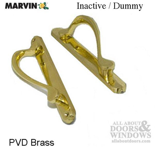 Marvin Inactive / Dummy Narrow Sliding Door Handle - PVD Polished Brass