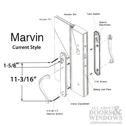 Marvin active Non-Keyed Ultimate Sliding French Door wide trim - Satin Chrome - Marvin active Non-Keyed Ultimate Sliding French Door wide trim - Satin Chrome
