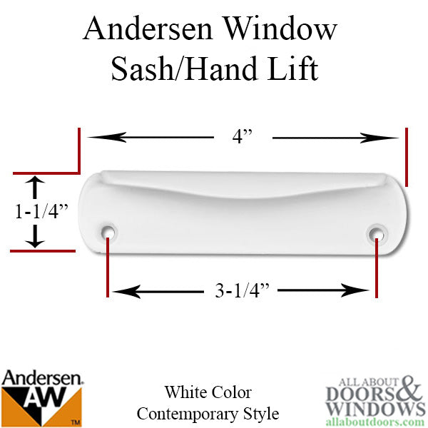 Andersen Contemporary Hand Lift, 200 Series (plastic) - White - Andersen Contemporary Hand Lift, 200 Series (plastic) - White