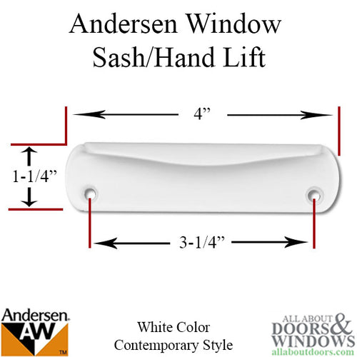 Andersen Contemporary Hand Lift, 200 Series (plastic) - White - Andersen Contemporary Hand Lift, 200 Series (plastic) - White