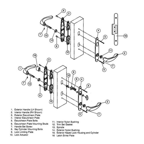 Blemished Andersen Tribeca Hardware Kit - Double Doors, Non-Keyed - White - Blemished Andersen Tribeca Hardware Kit - Double Doors, Non-Keyed - White