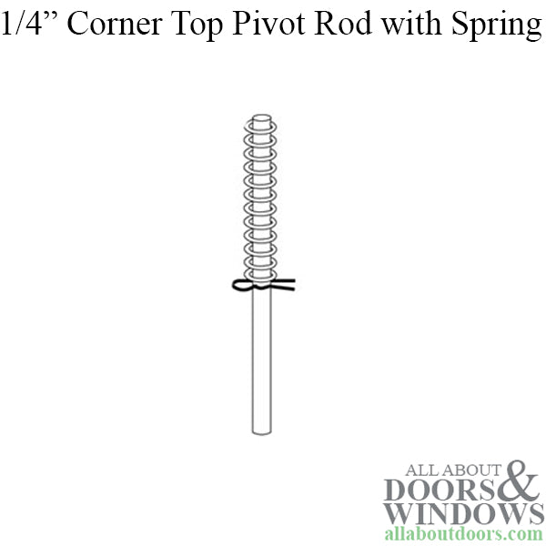 Leigh Top Corner Pivot Rod, 1/4 Diameter,  w/ Spring - Leigh Top Corner Pivot Rod, 1/4 Diameter,  w/ Spring