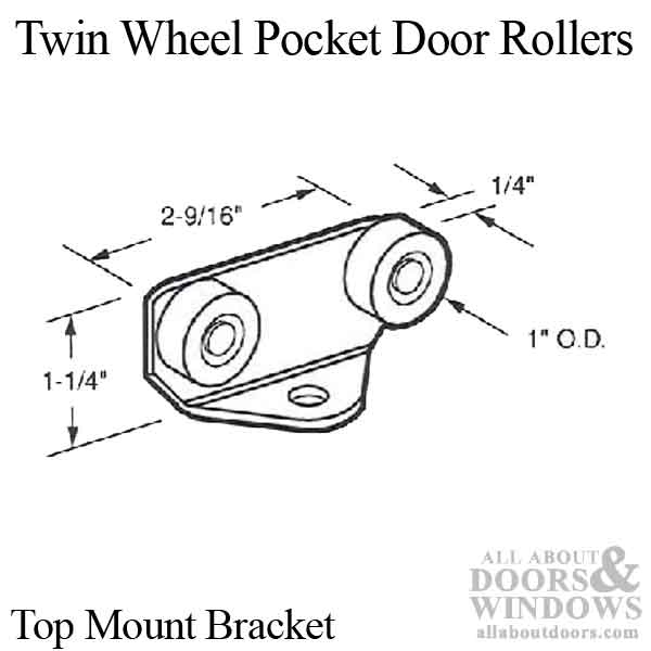 Closet Door Roller, 1 inch x 1/4 wide - Closet Door Roller, 1 inch x 1/4 wide