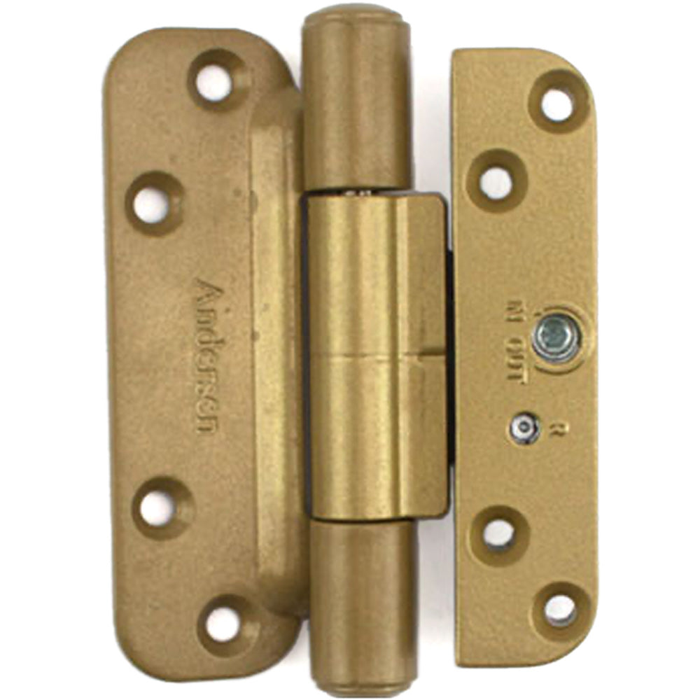 Andersen Patio Hinge Left Hand 2005-Present Brassy Gold Tone Single Patio Hinge - Andersen Patio Hinge Left Hand 2005-Present Brassy Gold Tone Single Patio Hinge
