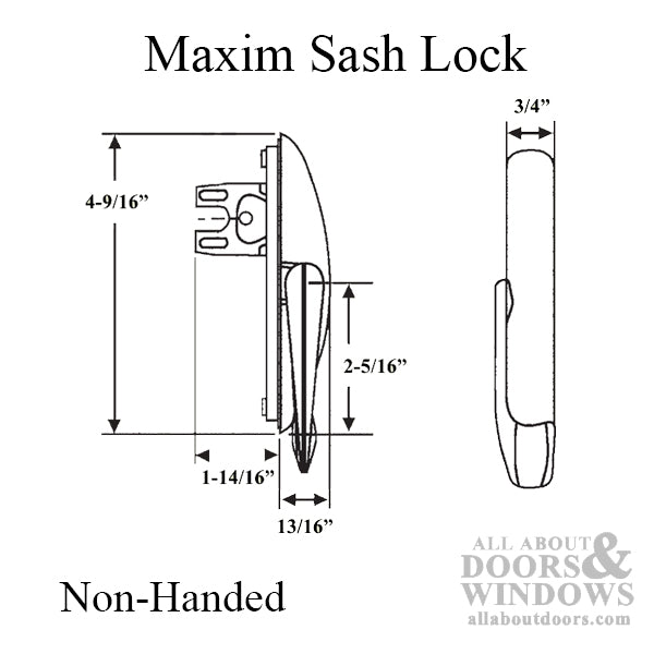 Non-Handed Truth 24.31 Maxim Multipoint Sash Lock 1-7/8 Inch Fork White - Non-Handed Truth 24.31 Maxim Multipoint Sash Lock 1-7/8 Inch Fork White