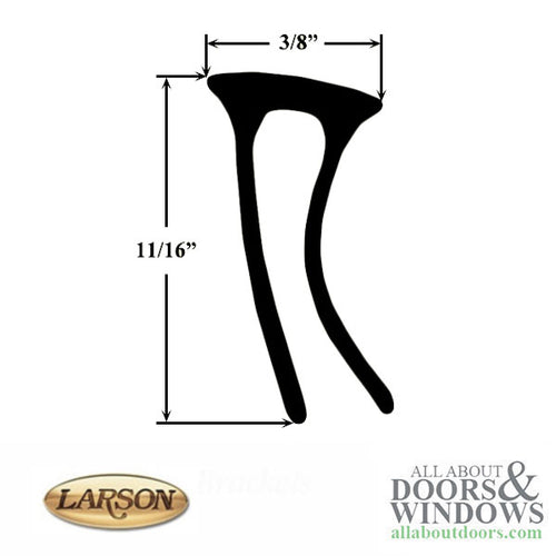 Larson Double Door Sweep Expander for Storm Door - Black - Larson Double Door Sweep Expander for Storm Door - Black