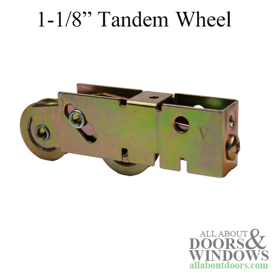 Tandem Door Roller For Vinyl Sliding Doors 1.25 Inch Steel Wheel Diameter Black Finish