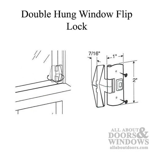 Double Hung Wood Window Flip Lock - 2 Pack - Double Hung Wood Window Flip Lock - 2 Pack