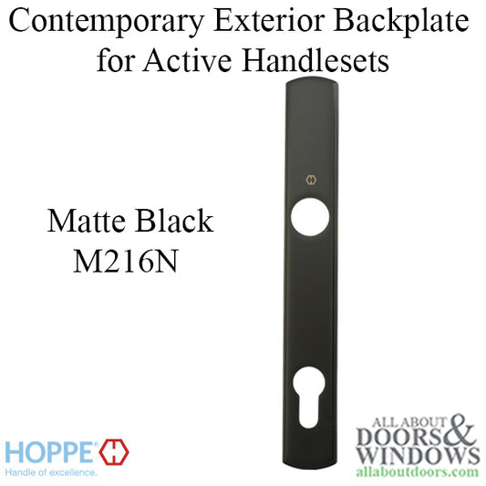 HOPPE Contemporary Exterior Backplate M216N for Active Handlesets - Matte Black