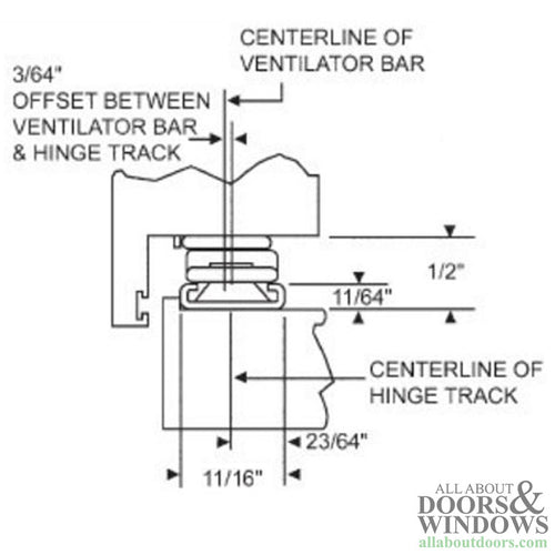 Anderberg 224SS 4 Bar Casement Window Egress Hinge Washability with Stop Stainless Steel 16