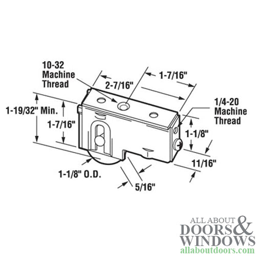 1-1/8  Steel  Wheel, Roller Assembly - 1-1/8  Steel  Wheel, Roller Assembly