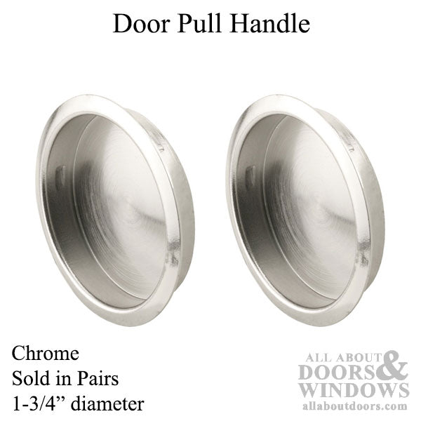 Pull - 1-3/4 Inch - Round - Chrome - Closet Door - Pull - 1-3/4 Inch - Round - Chrome - Closet Door