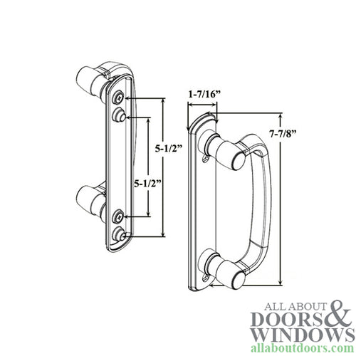 Andersen Frenchwood Gliding Doors - Handle - Albany - Right Interior/Left Exterior - Black-BLEMISHED - Andersen Frenchwood Gliding Doors - Handle - Albany - Right Interior/Left Exterior - Black-BLEMISHED