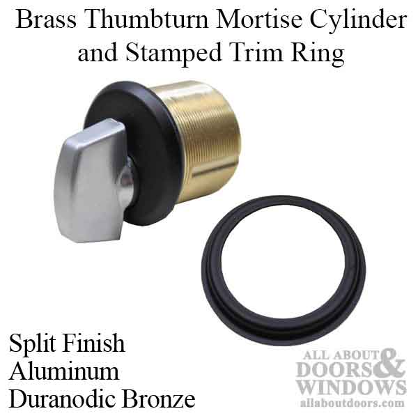 Mortise Cylinder with Thumbturn, Zinc, Split finish, AL, DU - Mortise Cylinder with Thumbturn, Zinc, Split finish, AL, DU