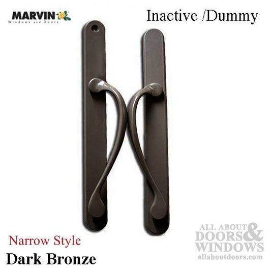 Marvin Narrow Traditional, Inactive Sliding Patio Door Handle - Dark Bronze