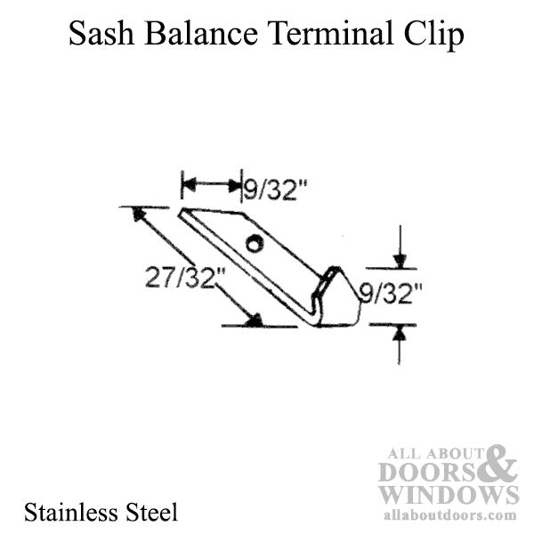 Sash Balance Terminal Clip, Channel Balance Accessory - Sash Balance Terminal Clip, Channel Balance Accessory