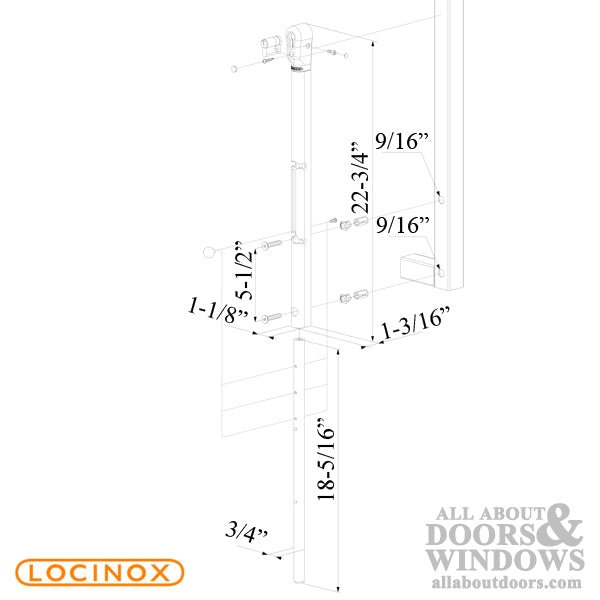 Locinox Lockable Drop Bolt for Gates with Keyed Cylinder - Choose Color - Locinox Lockable Drop Bolt for Gates with Keyed Cylinder - Choose Color