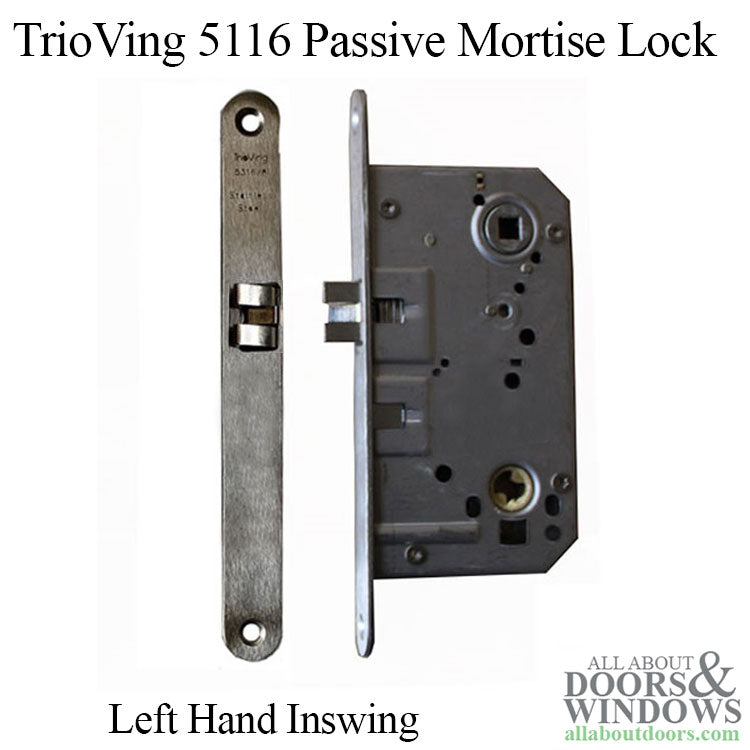 TrioVing 5116 Passive Mortise Lock, Left Hand Inswing - TrioVing 5116 Passive Mortise Lock, Left Hand Inswing