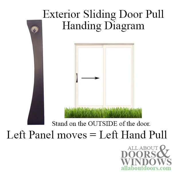 Exterior Sliding Door Pull - Left Hand - Choose Color - Exterior Sliding Door Pull - Left Hand - Choose Color