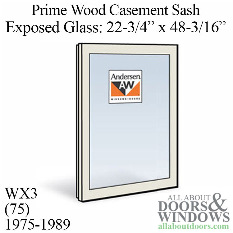 Andersen Dual Pane Sash, WX4 (77)  EG 22-3/4, 1975-1989 - Andersen Dual Pane Sash, WX4 (77)  EG 22-3/4, 1975-1989