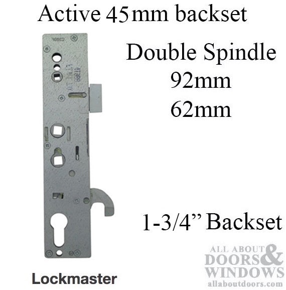 Lockmaster 304 Active lock case 45/92-62 HOOKBOLT for Multipoint Lock - Lockmaster 304 Active lock case 45/92-62 HOOKBOLT for Multipoint Lock