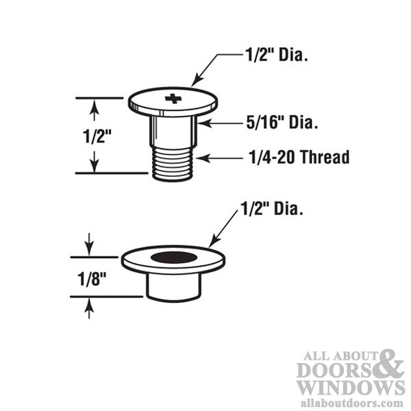 Diecast Bolt and Nylon Bushing 1/4-20 - Diecast Bolt and Nylon Bushing 1/4-20