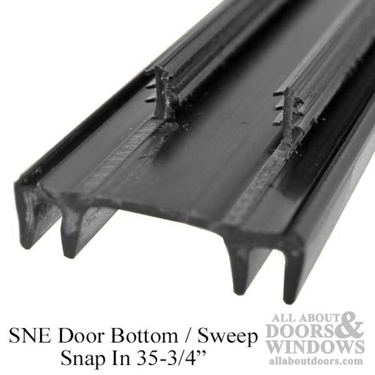 SNE Door Bottom / Sweep, snap-in  35-3/4 - Black