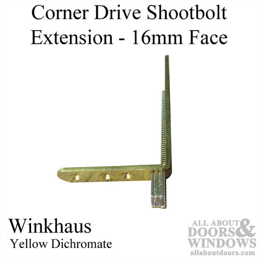 Corner Drive Shootbolt Extension 16mm Face - Yellow Dichromate