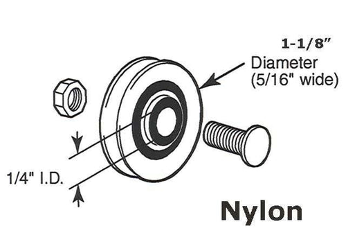 Roller Wheel Only 1.125 Inch Nylon Ball Bearing Wheel Diameter - Roller Wheel Only 1.125 Inch Nylon Ball Bearing Wheel Diameter