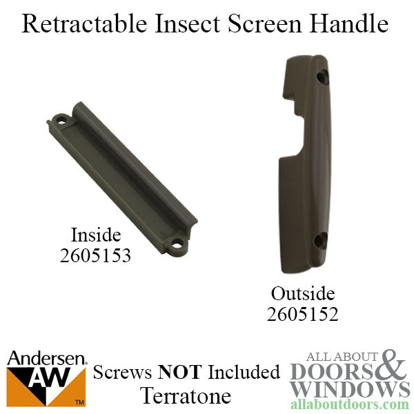 Retractable Insect Screen Interior Handle, June 2007 - Present, Andersen Frenchwood Gliding Doors - Terratone - Retractable Insect Screen Interior Handle, June 2007 - Present, Andersen Frenchwood Gliding Doors - Terratone