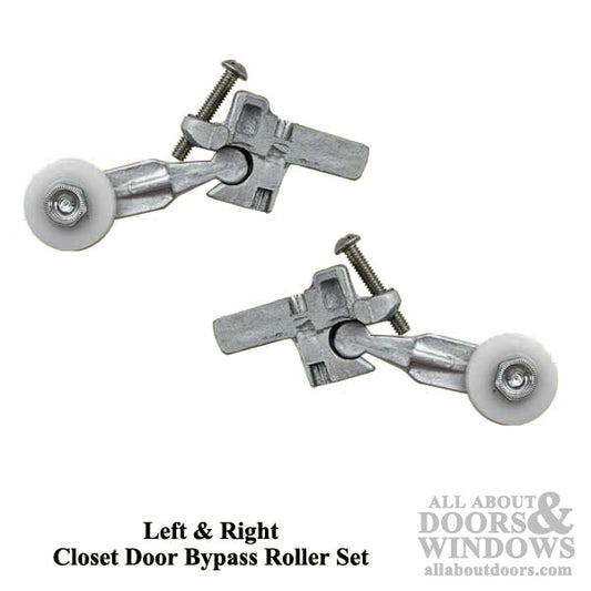 Bypass Roller for Closet Door - Left and Right Hand Set