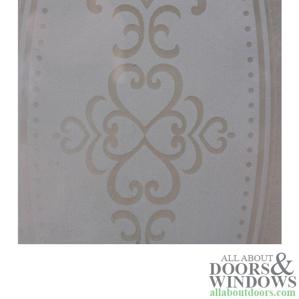 Curved Top, Frosted Image Etched Glass door lite 8-1/2 x 34 x 35-3/4 - Curved Top, Frosted Image Etched Glass door lite 8-1/2 x 34 x 35-3/4