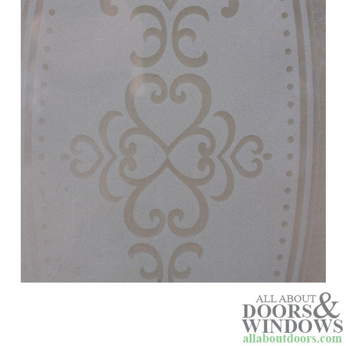 Curved Top, Frosted Image Etched Glass door lite 8-1/2 x 34 x 35-3/4 - Curved Top, Frosted Image Etched Glass door lite 8-1/2 x 34 x 35-3/4