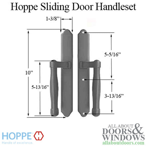 HOPPE HLS 9000 Sliding Door Handle Set Fixed Dummy Antique Nickel - HOPPE HLS 9000 Sliding Door Handle Set Fixed Dummy Antique Nickel