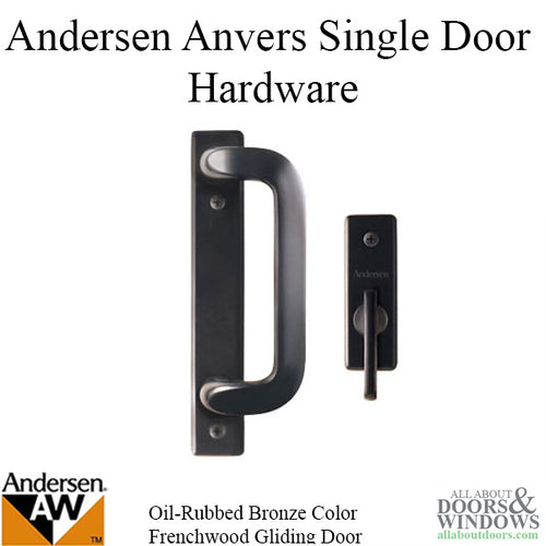 Andersen Frenchwood Gliding Door Trim Hardware, Anvers 2 Panel Interior and Exterior - Oil Rubbed Bronze - Andersen Frenchwood Gliding Door Trim Hardware, Anvers 2 Panel Interior and Exterior - Oil Rubbed Bronze