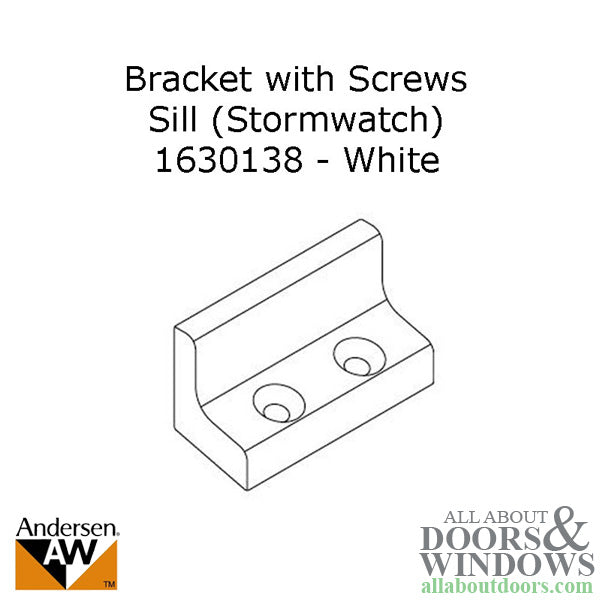 Andersen Tilt-Wash (DC) and Tilt-Wash (TW) Windows - Bracket w/screws - Sill (Stormwatch) - White - Andersen Tilt-Wash (DC) and Tilt-Wash (TW) Windows - Bracket w/screws - Sill (Stormwatch) - White