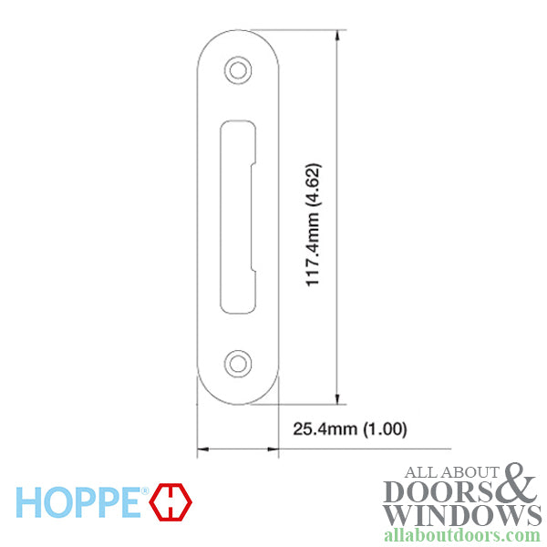 Strike Plate, PT0003N, Radius Tongue 1.00 x 4.62- Oil-Rubbbed Brass - Strike Plate, PT0003N, Radius Tongue 1.00 x 4.62- Oil-Rubbbed Brass