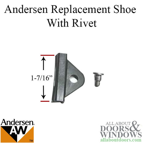 Andersen Shoe With Rivet Replacement Black Plastic Shoe For Casement Operators - Andersen Shoe With Rivet Replacement Black Plastic Shoe For Casement Operators