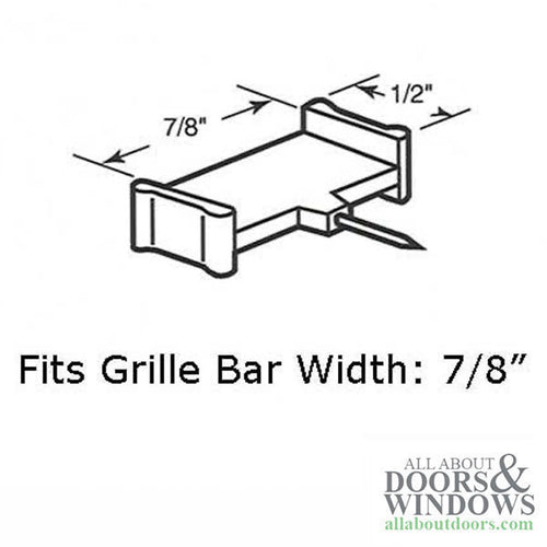 Slide-On Needle Point Grille Clip,  for 7/8