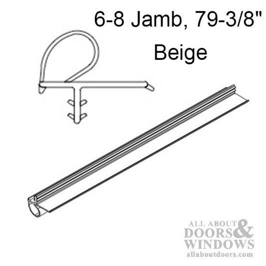 Marvin Clad inswing wood door jamb weatherstrip V796 Bulb, Frame 79.37" - Beige