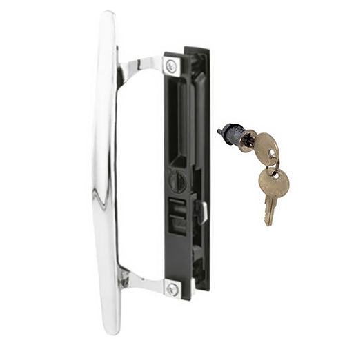 Sliding Patio Door Handle Set, Keyed, Mid-Body Hook, Flush Mount - Sliding Patio Door Handle Set, Keyed, Mid-Body Hook, Flush Mount