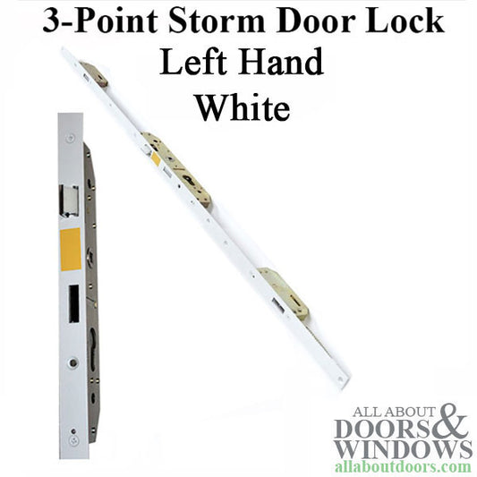 Storm Door Multipoint Lock (MPL), 2 Hooks and Deadbolt, LH - White