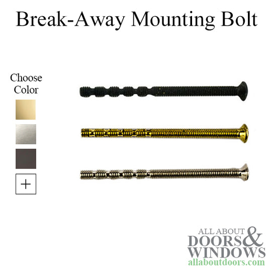 Mounting Bolt, Break-Away (Sex Bolt) - Choose Color