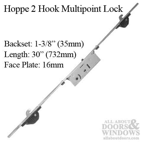 Hoppe Multipoint Lock - 35mm 2 Hooks, Multipoint Sliding Door Lock - Hoppe Multipoint Lock - 35mm 2 Hooks, Multipoint Sliding Door Lock