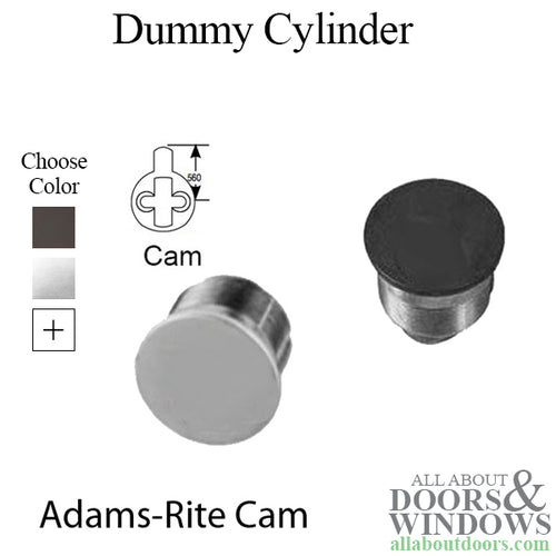 Adams-Rite 1'' Dummy Mortise Cylinder, Zinc Construction - 2 colors - Adams-Rite 1'' Dummy Mortise Cylinder, Zinc Construction - 2 colors