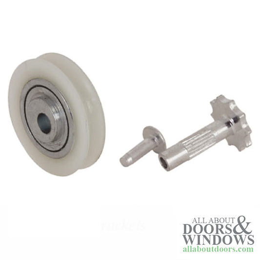 Door Roller for Sliding Patio Door 1-7/16 Inch Nylon Wheel Diameter with 1/4 Inch Off Center Hole